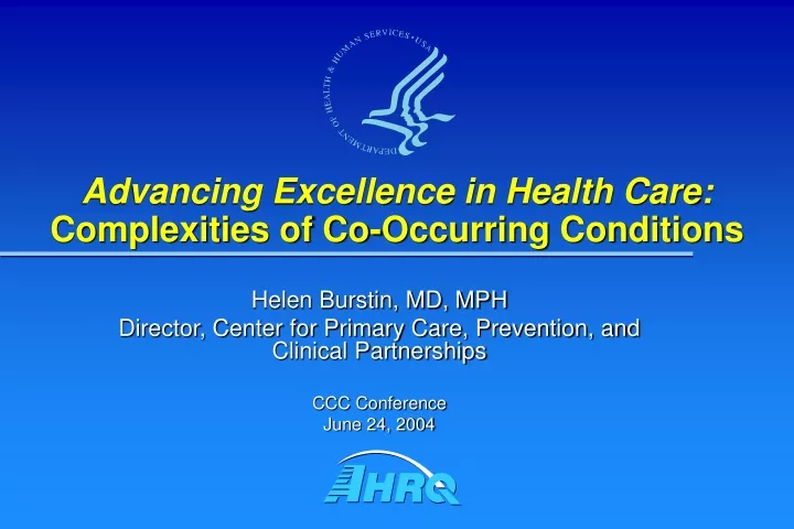advancing excellence in health care complexities of co occurring conditions