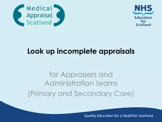 Look up incomplete appraisals