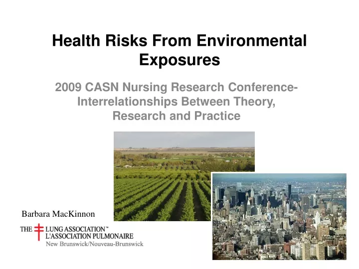 health risks from environmental exposures