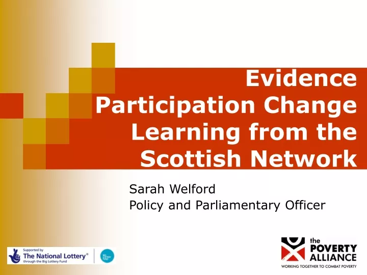 evidence participation change learning from the scottish network