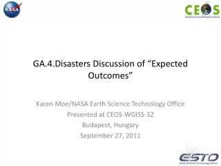 GA.4.Disasters Discussion of “Expected Outcomes”