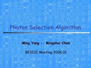 Photon Selection Algorithm