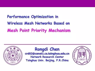 Rongdi Chen crd02@csnet1.cs.tsinghua Network Research Center