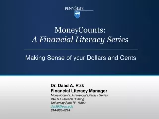 MoneyCounts:  A Financial Literacy Series