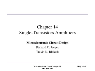 Chapter 14 Single-Transistors Amplifiers