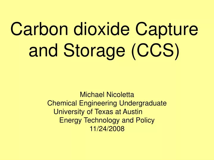 carbon dioxide capture and storage ccs