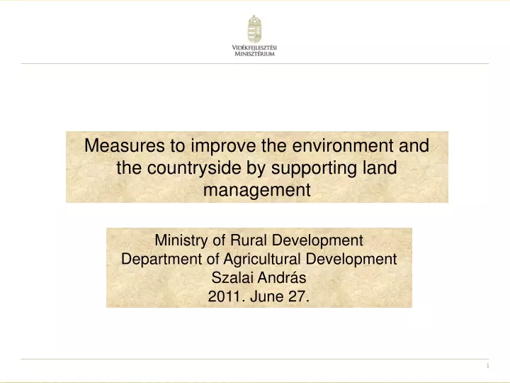 measures to improve the environment