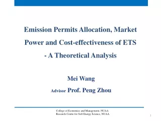 Emission Permits Allocation, Market Power and Cost-effectiveness of ETS  - A Theoretical Analysis