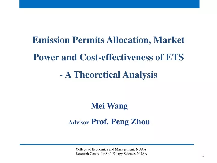 emission permits allocation market power and cost