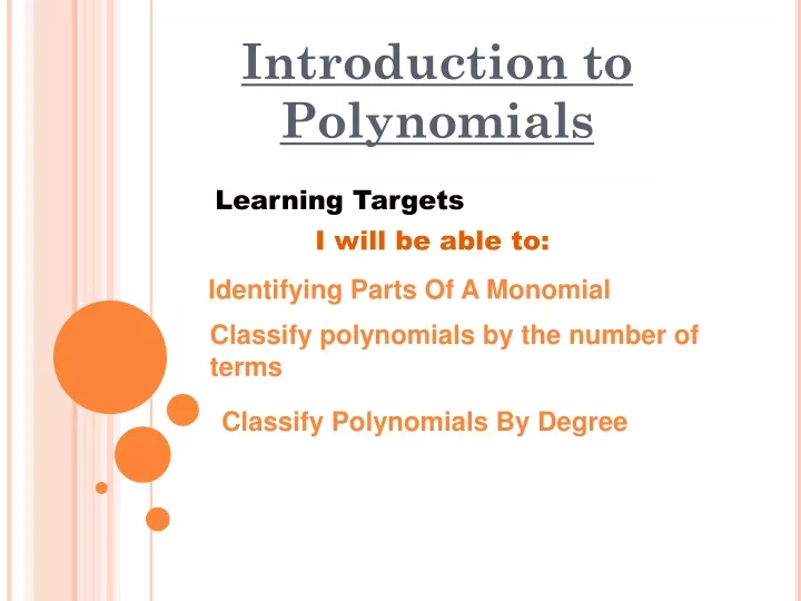 introduction to polynomials