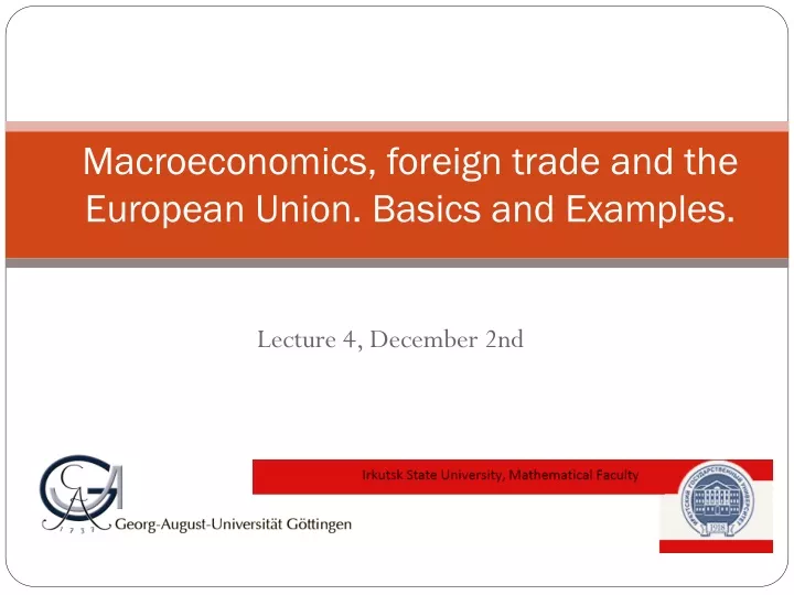 macroeconomics foreign trade and the european union basics and examples