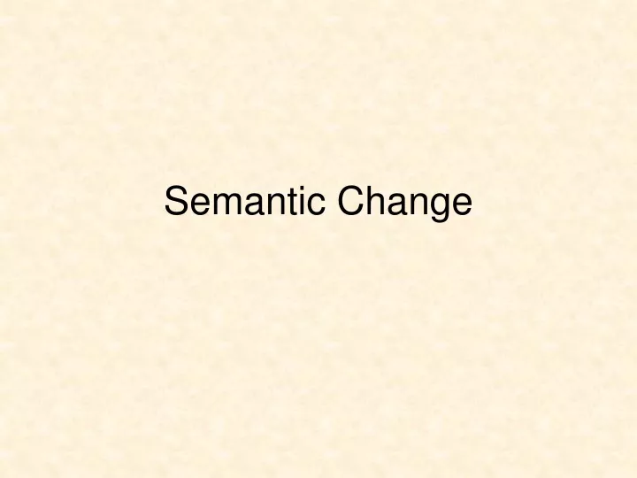 semantic change