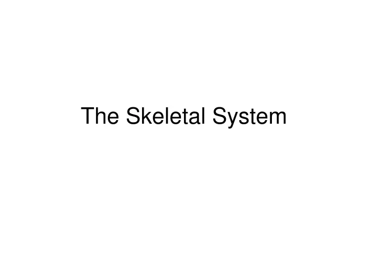 the skeletal system