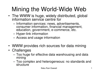 Mining the World-Wide Web