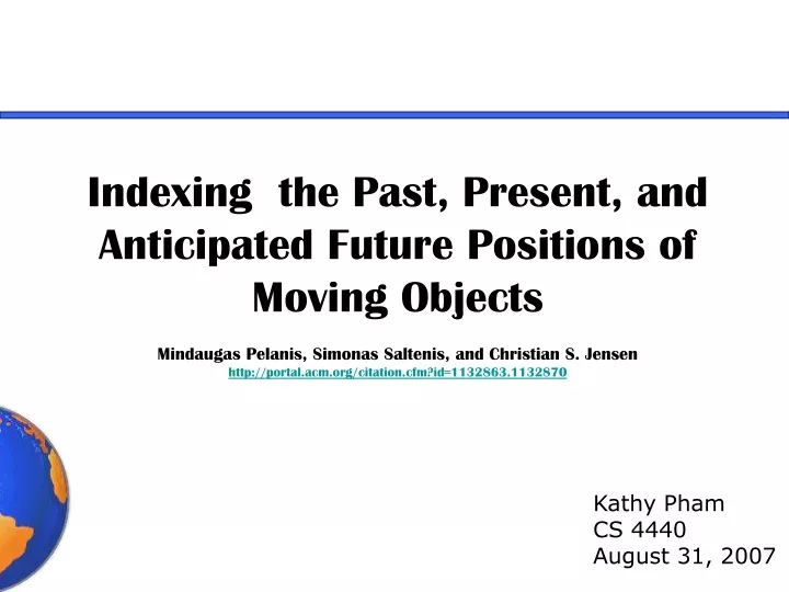 indexing the past present and anticipated future