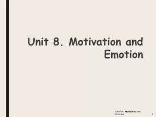 Unit VIII. Motivation and Emotion