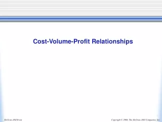 Cost-Volume-Profit Relationships