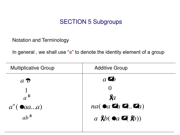 section 5 subgroups