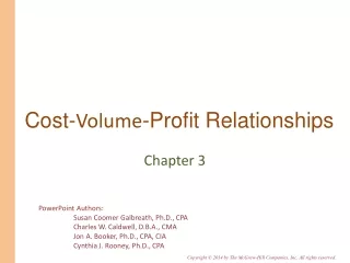 Cost- Volume -Profit Relationships