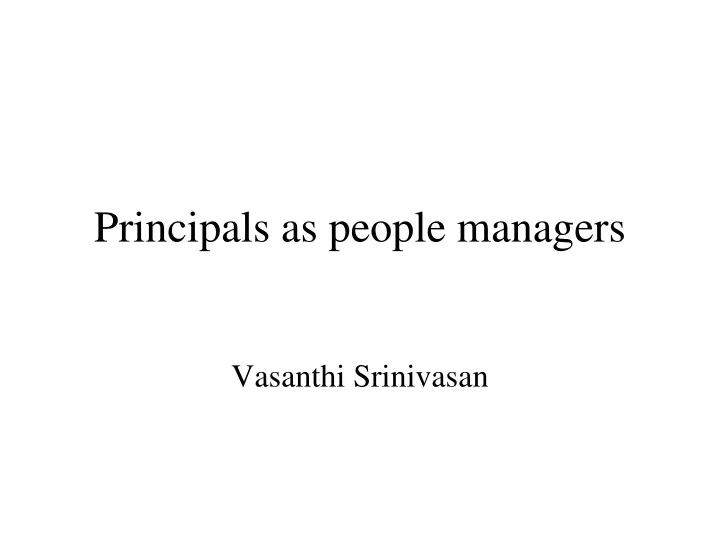 principals as people managers