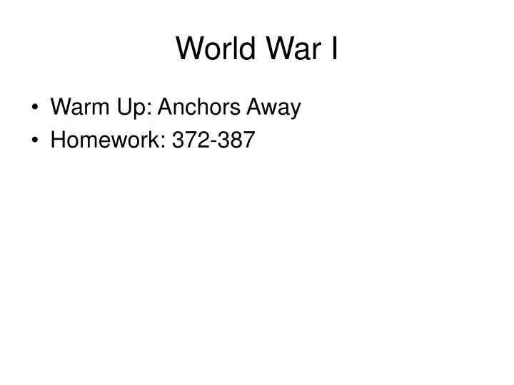 world war i