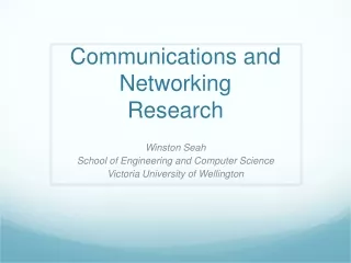 Communications and Networking Research