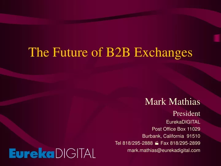 the future of b2b exchanges