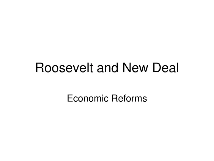 roosevelt and new deal