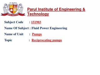 Parul Institute of Engineering &amp; Technology