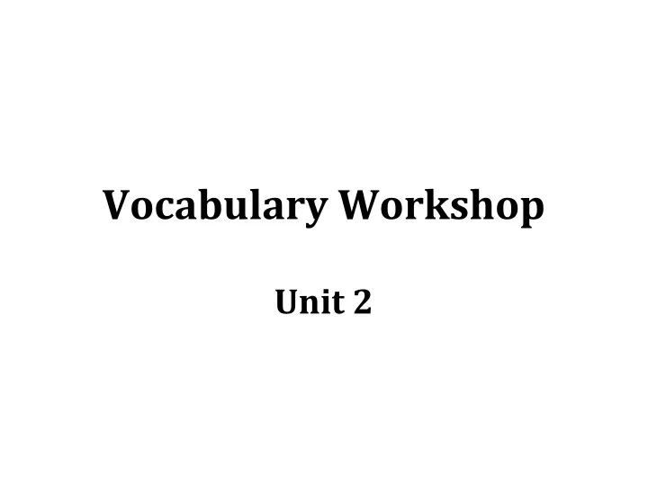 vocabulary workshop