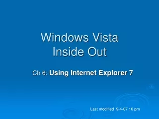 Windows Vista Inside Out