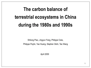 The carbon balance of  terrestrial ecosystems in China during the 1980s and 1990s