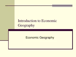 Introduction to Economic Geography