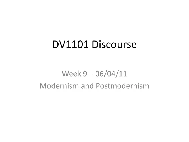 dv1101 discourse