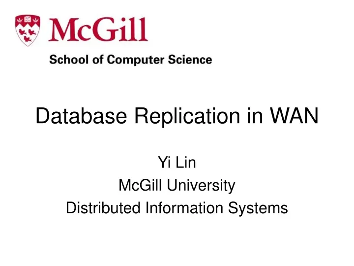 database replication in wan