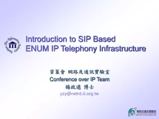 Introduction to SIP Based  ENUM IP Telephony Infrastructure