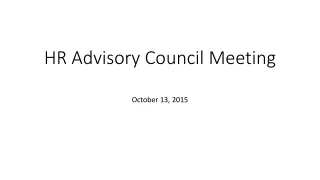 HR Advisory Council Meeting