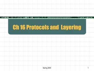 Ch 16 Protocols and  Layering
