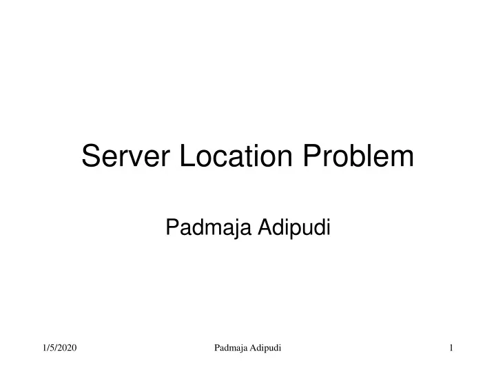 server location problem