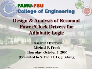 Design &amp; Analysis of Resonant Power/Clock Drivers for  Adiabatic Logic