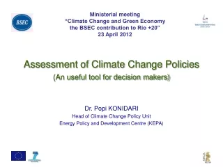 Assessment of Climate Change Policies (An useful tool for decision makers)