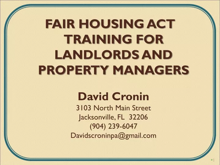 fair housing act training for landlords