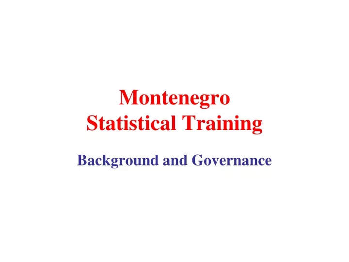 montenegro statistical training