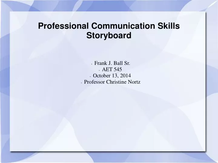 professional communication skills storyboard