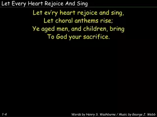 Let Every Heart Rejoice And Sing