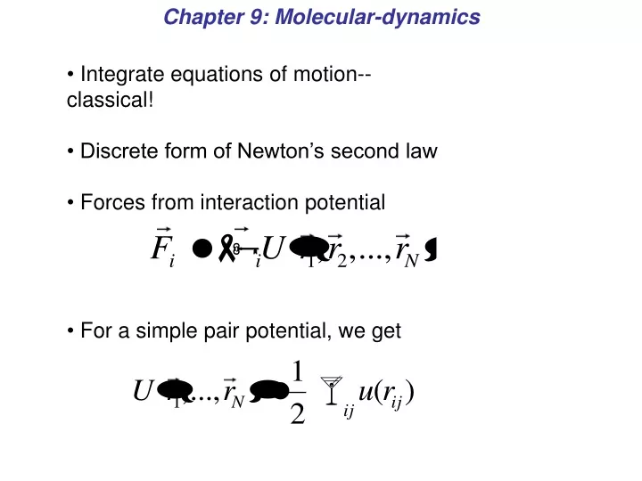 chapter 9 molecular dynamics
