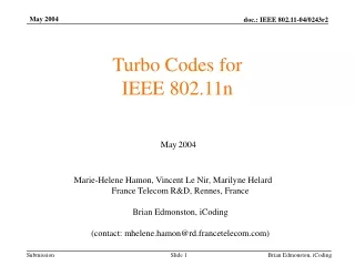 Turbo Codes for IEEE 802.11n