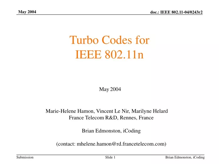 turbo codes for ieee 802 11n