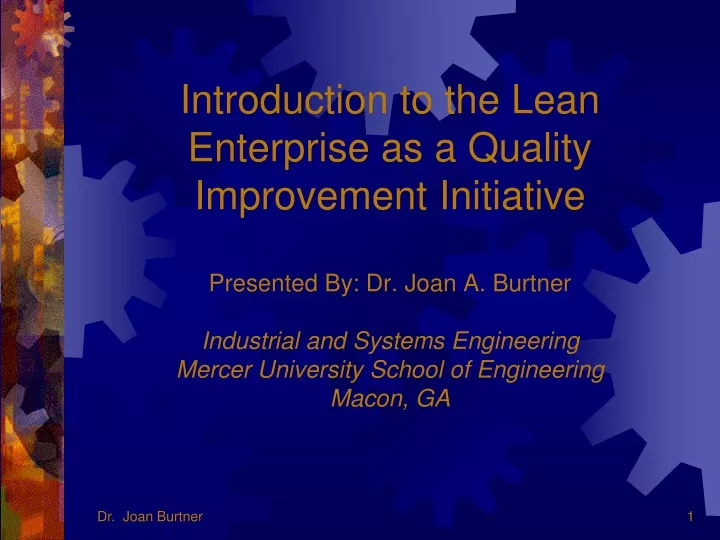 introduction to the lean enterprise as a quality improvement initiative