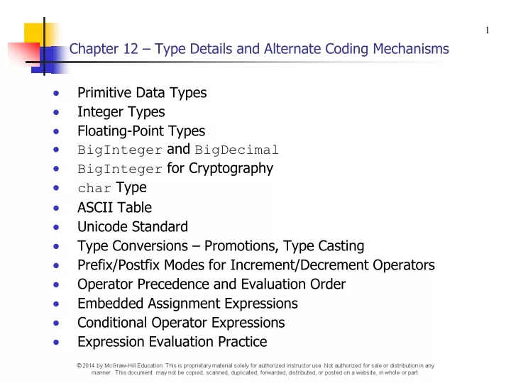 chapter 12 type details and alternate coding mechanisms